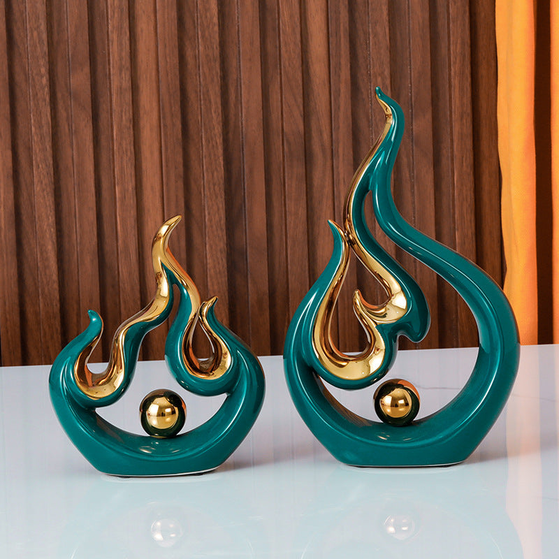 Modern Flame Ceramic Sculpture – Stylish Abstract Fire Design