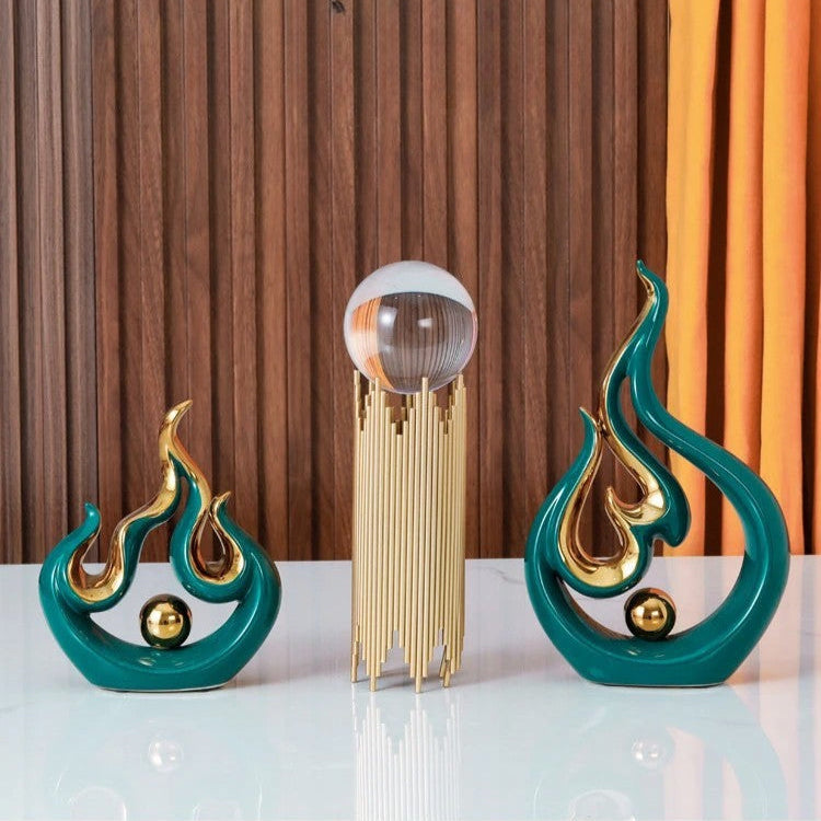 Modern Flame Ceramic Sculpture – Stylish Abstract Fire Design