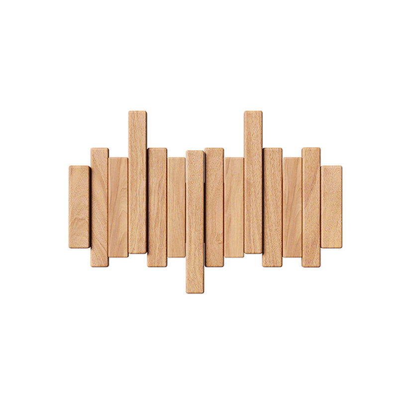 Modern Piano Key Wooden Wall Hook Rack – Decorative Beech Wood Coat Hanger with Retractable Hooks