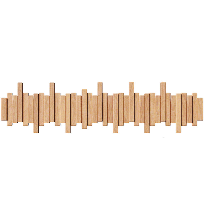 Modern Piano Key Wooden Wall Hook Rack – Decorative Beech Wood Coat Hanger with Retractable Hooks