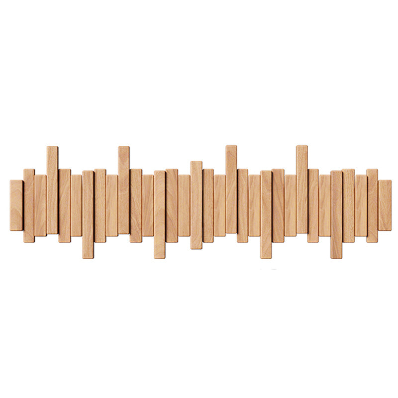 Modern Piano Key Wooden Wall Hook Rack – Decorative Beech Wood Coat Hanger with Retractable Hooks