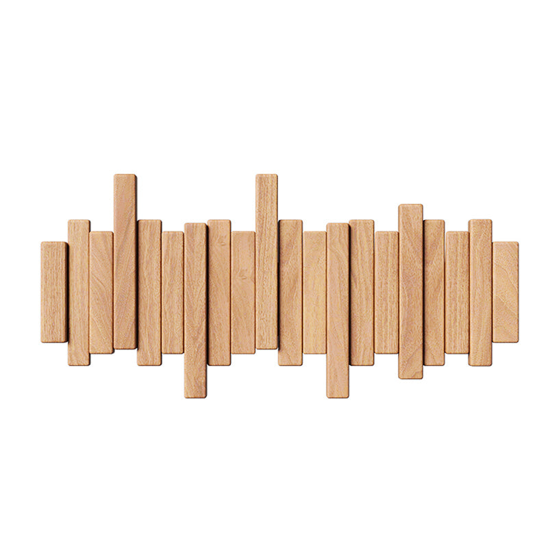 Modern Piano Key Wooden Wall Hook Rack – Decorative Beech Wood Coat Hanger with Retractable Hooks