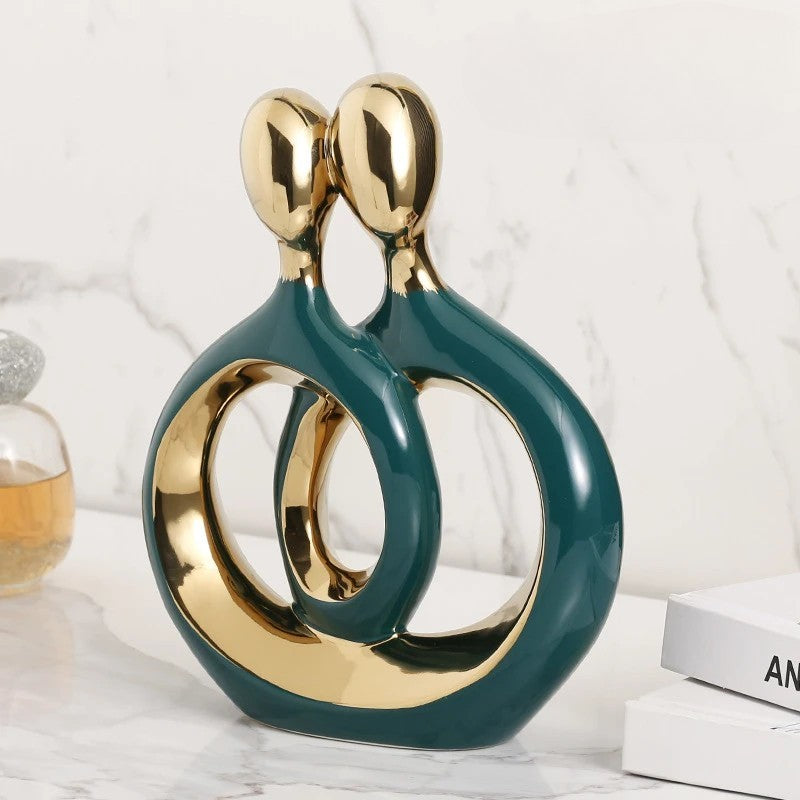Modern Romantic Couple Figurine - Ceramic Love Sculpture Home Décor