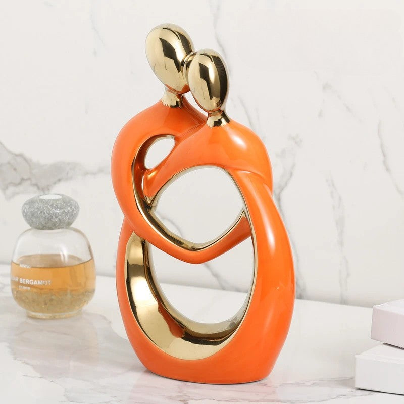 Modern Romantic Couple Figurine - Ceramic Love Sculpture Home Décor