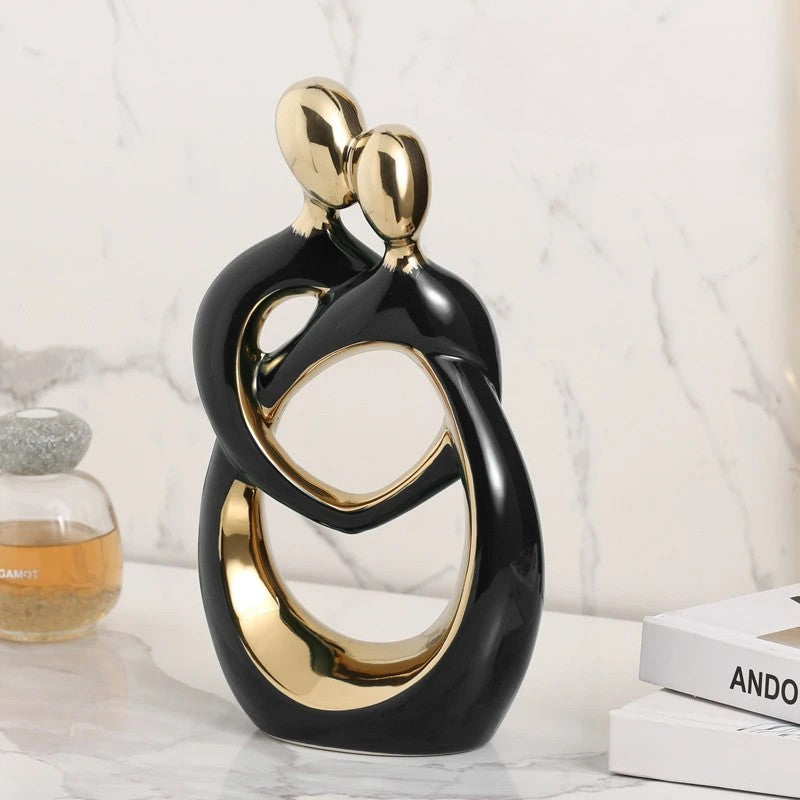 Modern Romantic Couple Figurine - Ceramic Love Sculpture Home Décor