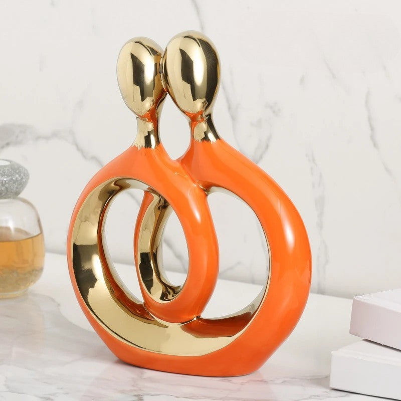 Modern Romantic Couple Figurine - Ceramic Love Sculpture Home Décor