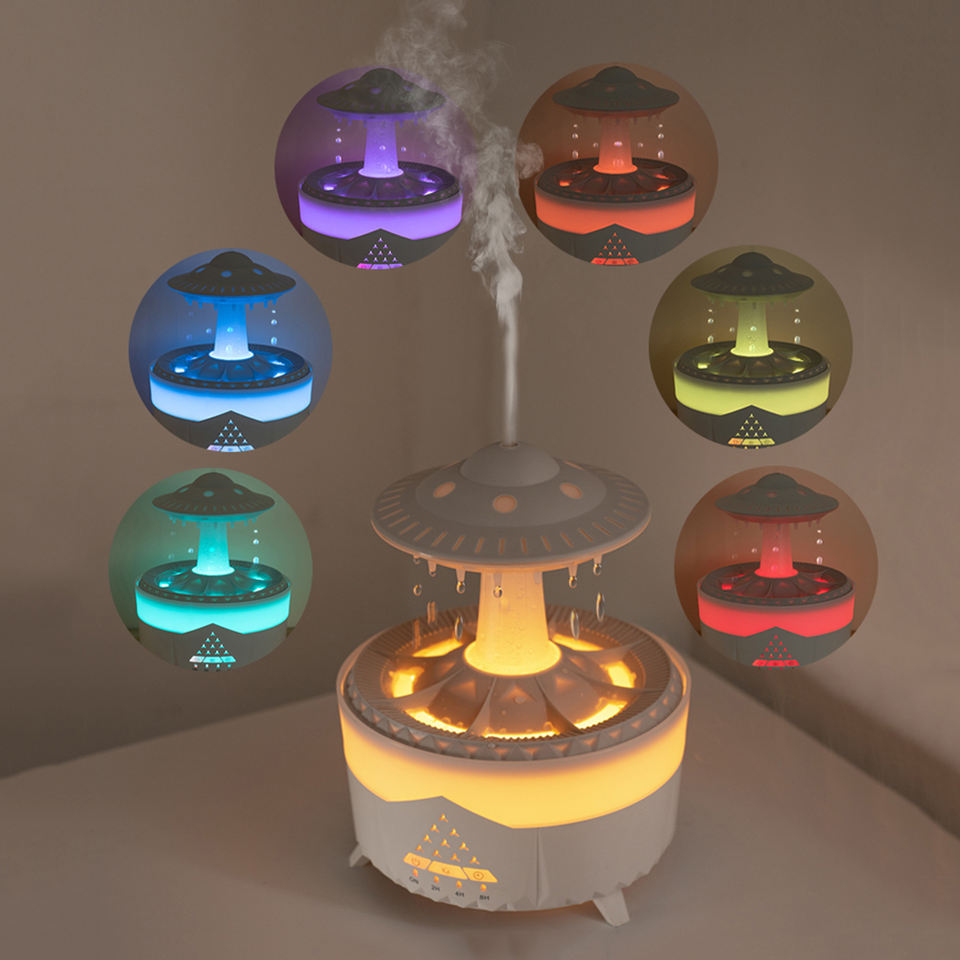 Mood Mist UFO: Rainy Cloud Delight Humidifier with Colorful LED Lights