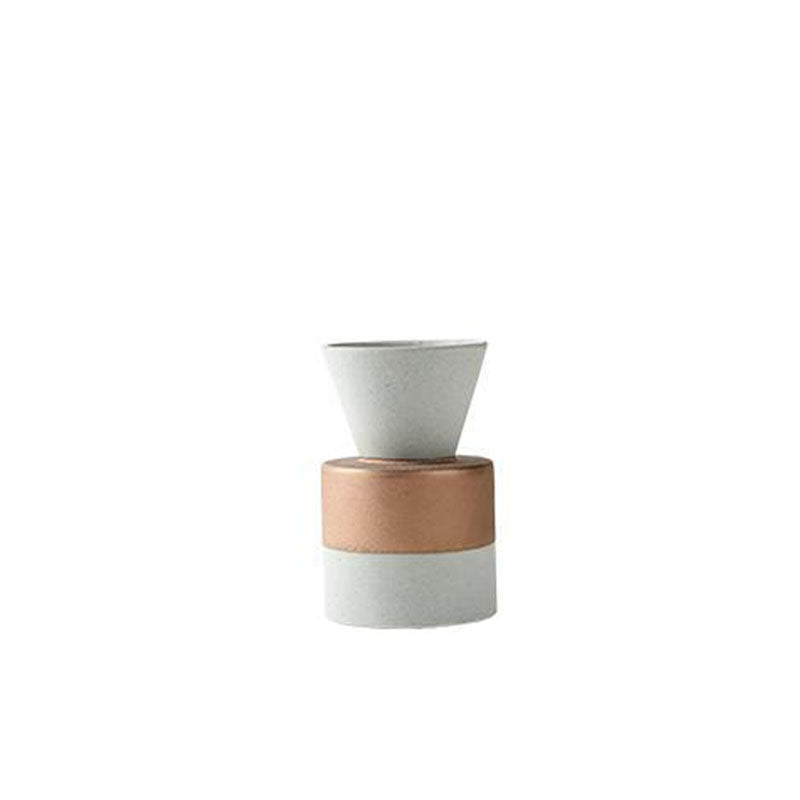 Natural Stone Texture Vases with Matte Copper-Colored Decal- Luxus Heim