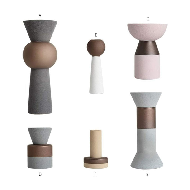 Natural Stone Texture Vases with Matte Copper-Colored Decal- Luxus Heim