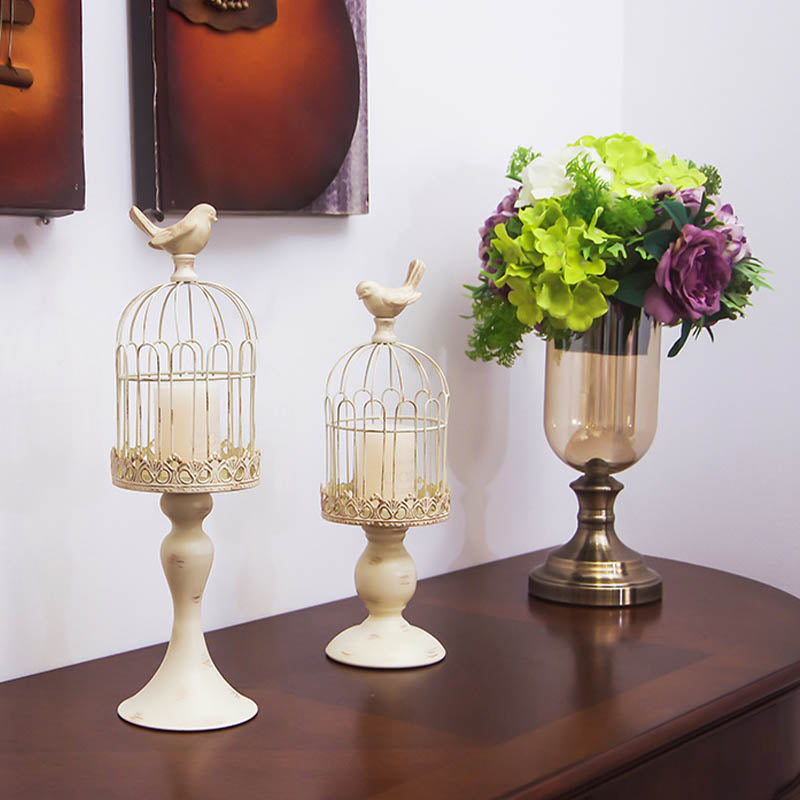 Vintage Birdcage Candle Holder – Elegant European Rustic Decor