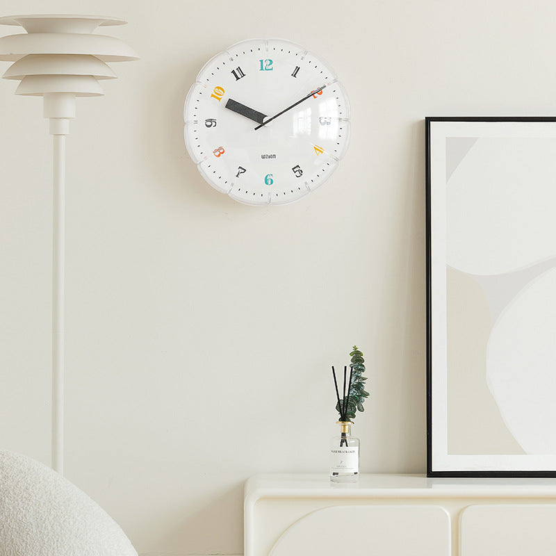 Bubble Dial Wall Clock – Minimalist Transparent Design with Vibrant Accents