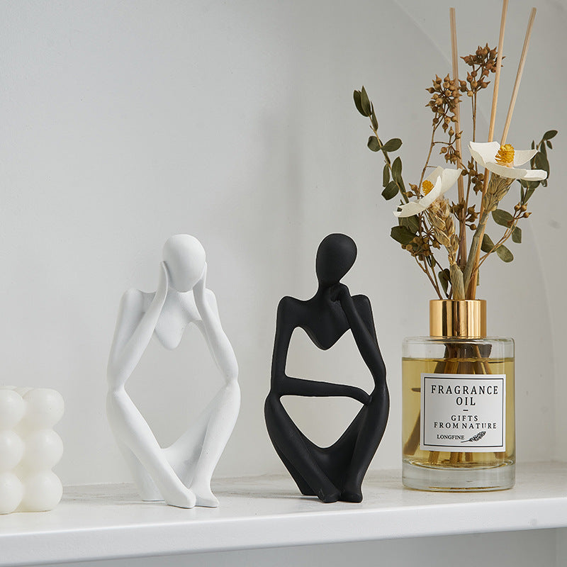 Minimalist Abstract Thinker Figurines – Modern Artistic Decor