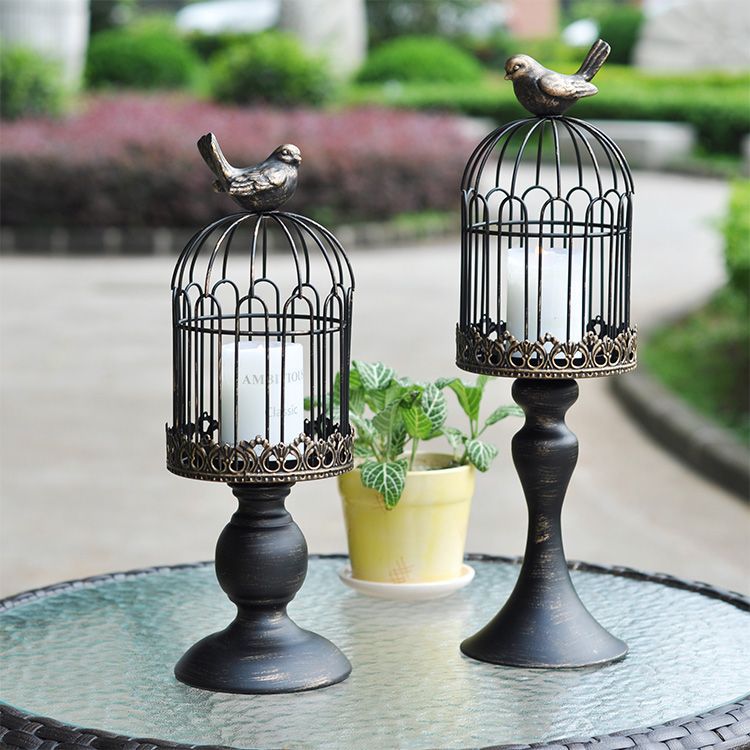 Vintage Birdcage Candle Holder – Elegant European Rustic Decor