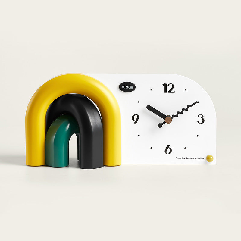 Colorful Arched Designer Clock – Perfect Desk Accent