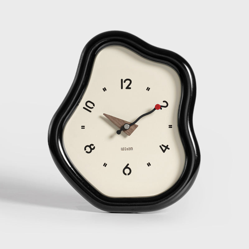 Wavy Aesthetic Table Clock – Retro Art-Inspired Design