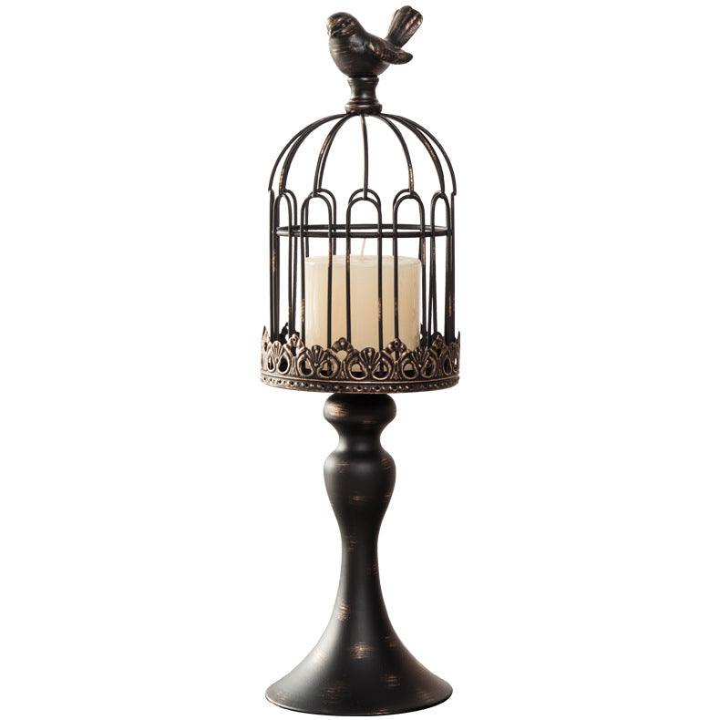 Vintage Birdcage Candle Holder – Elegant European Rustic Decor