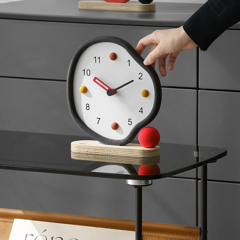 Orbit Accent Clock - Modern Artistic Design with Playful Colors