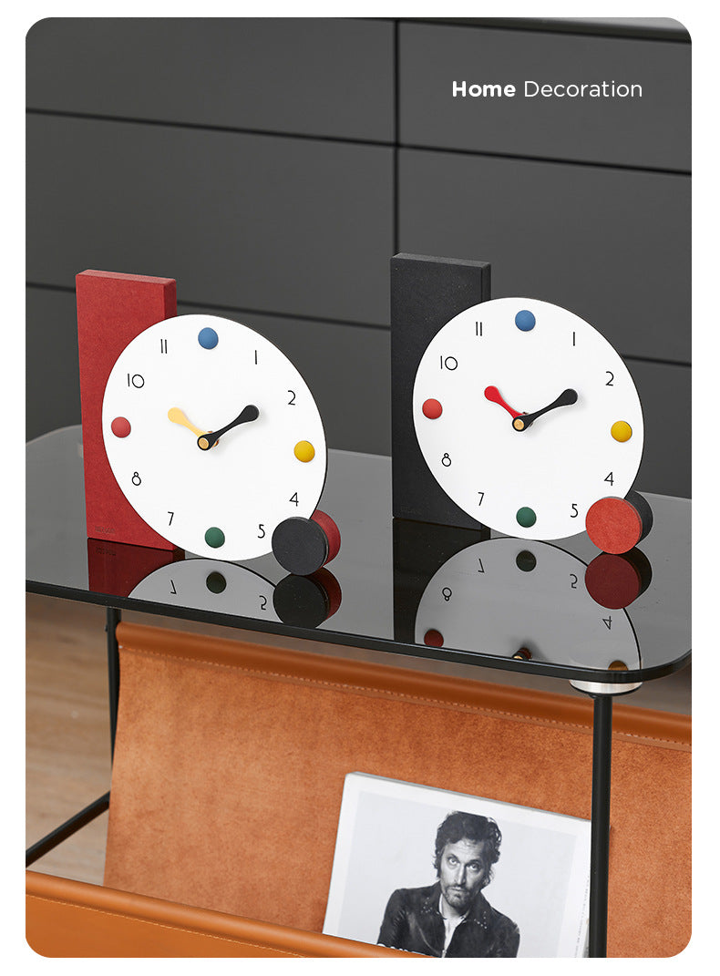 RetroPop Geometric Table Clock – Minimalist & Colorful Timepiece