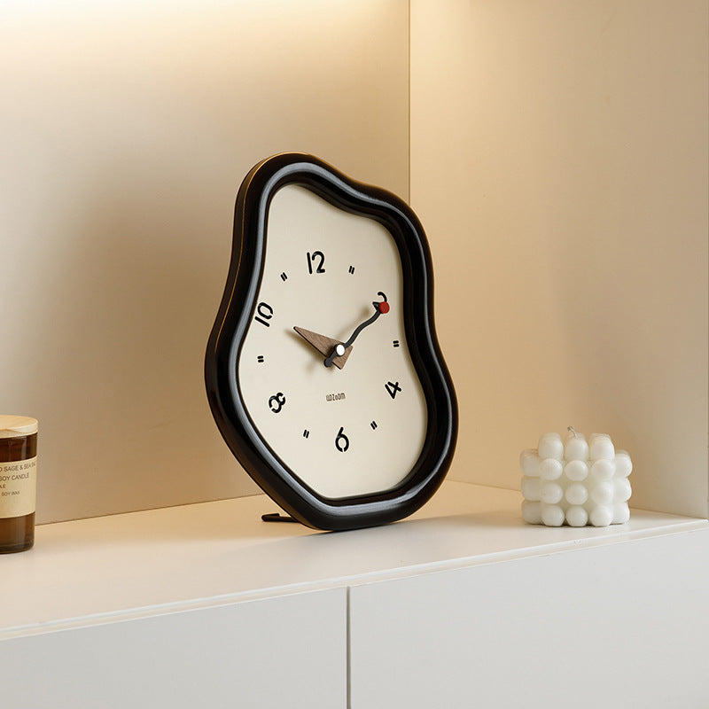 Wavy Aesthetic Table Clock – Retro Art-Inspired Design