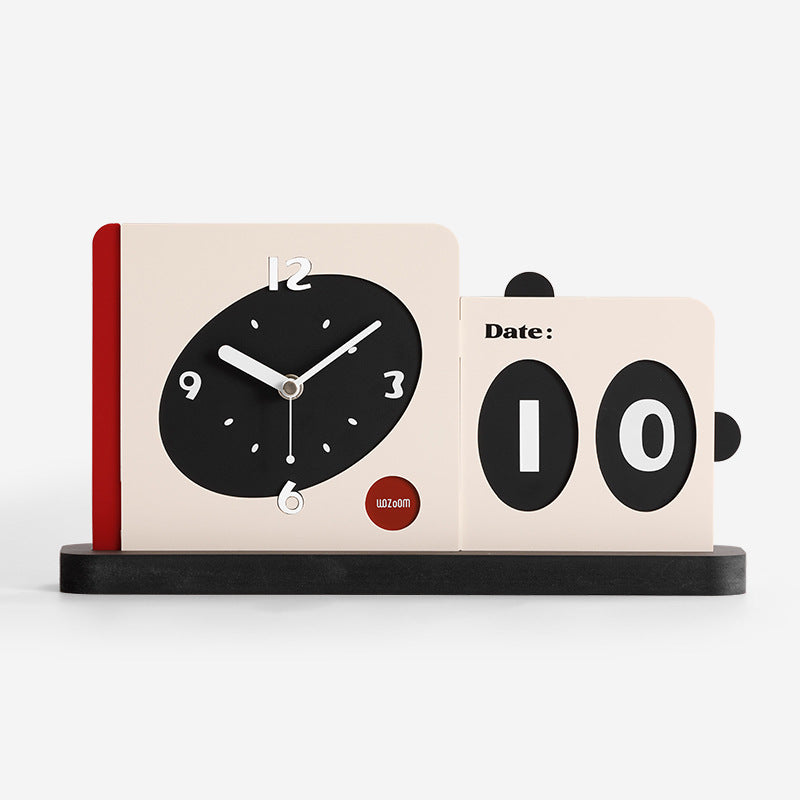 Retro Flip Clock & Date Display – Minimalist Desk Calendar Timepiece