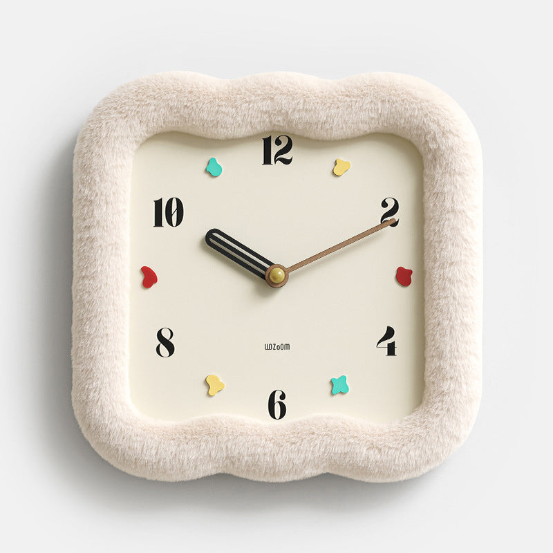 Cozy Fuzzy Wall Clock – Soft-Edged Modern Timepiece for Warm Interiors