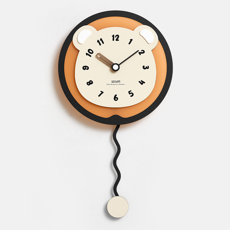 Teddy Swing Pendulum Wall Clock – Cute &amp; Modern Kids Room Decor