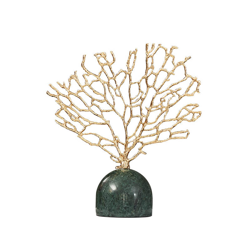 Golden Coral Luxe Sculpture – Elegant Nordic Decor