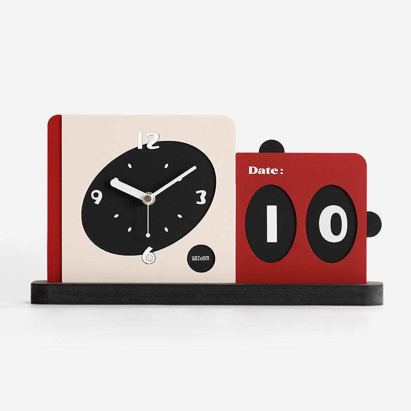 Retro Flip Clock &amp; Date Display – Minimalist Desk Calendar Timepiece