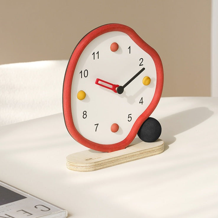 Orbit Accent Clock - Modern Artistic Design with Playful Colors