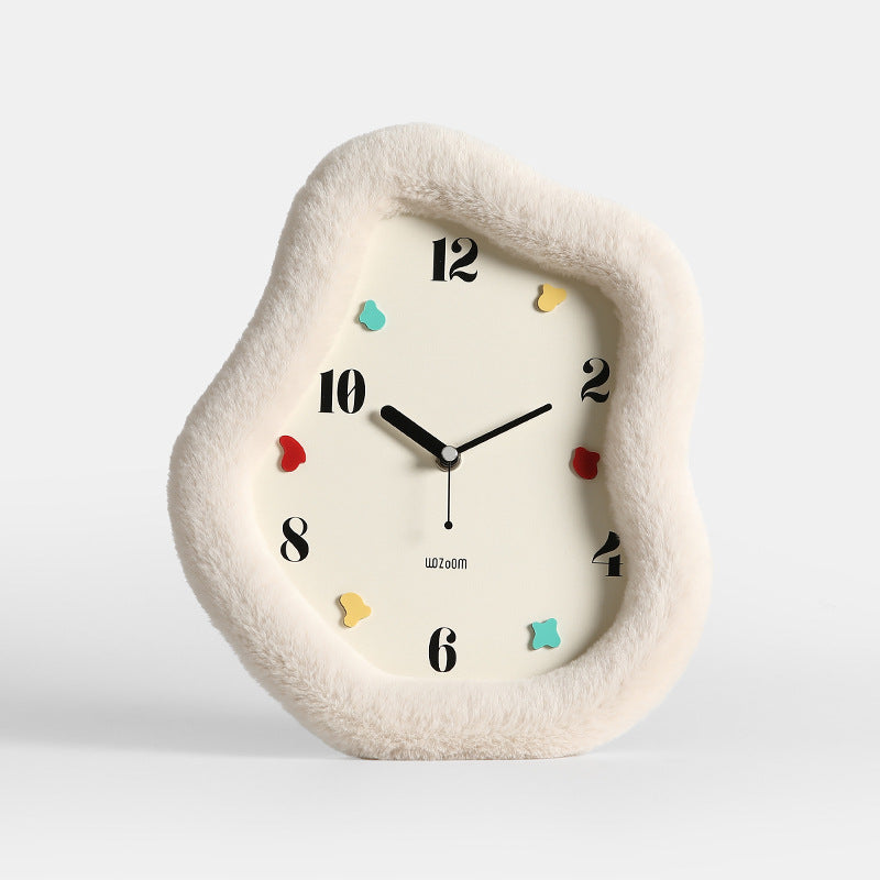 Cozy Fuzzy Wall Clock – Soft-Edged Modern Timepiece for Warm Interiors