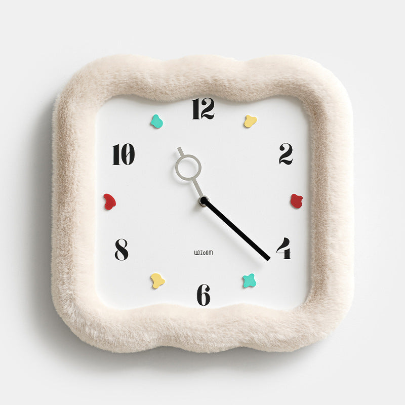 Cozy Fuzzy Wall Clock – Soft-Edged Modern Timepiece for Warm Interiors