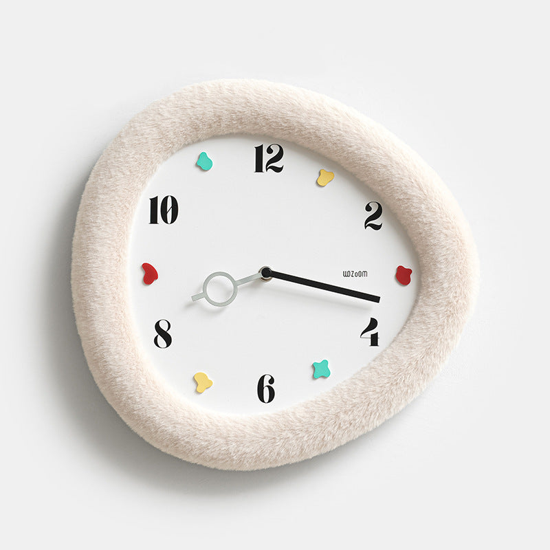 Cozy Fuzzy Wall Clock – Soft-Edged Modern Timepiece for Warm Interiors