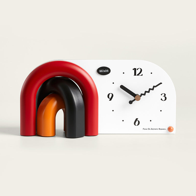 Colorful Arched Designer Clock – Perfect Desk Accent