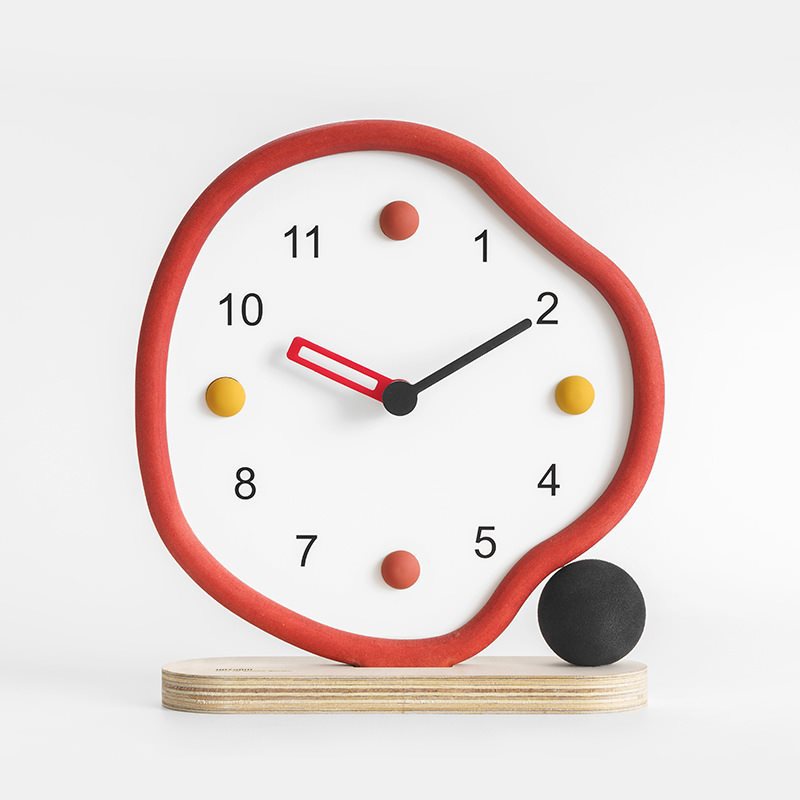 Orbit Accent Clock - Modern Artistic Design with Playful Colors