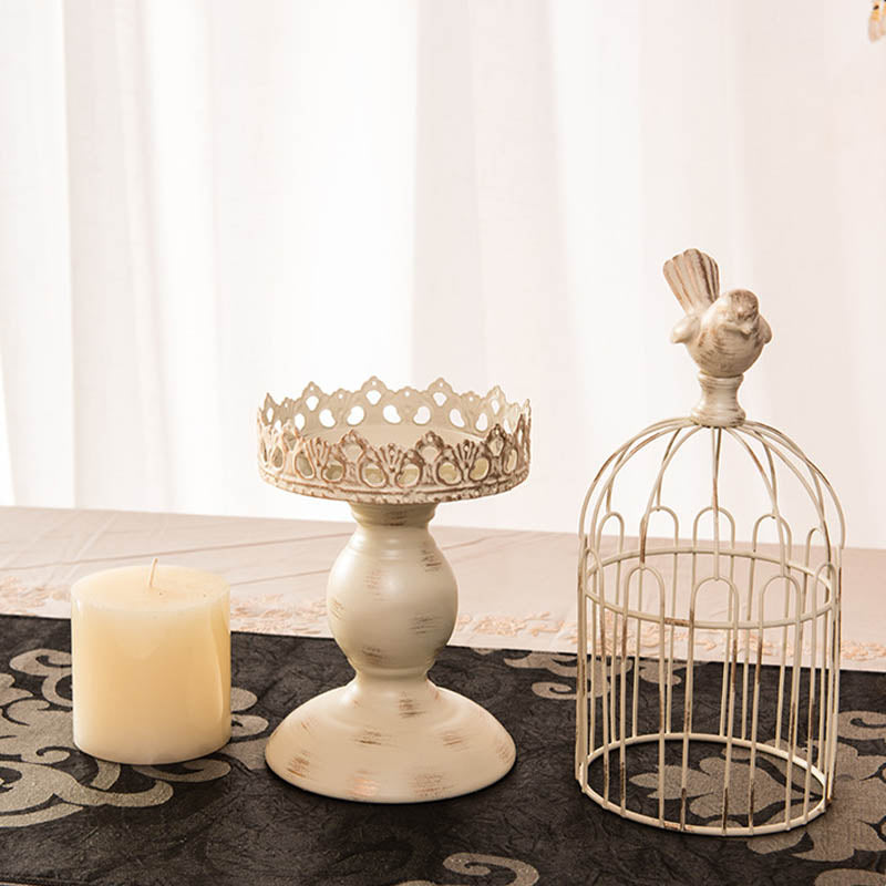 Vintage Birdcage Candle Holder – Elegant European Rustic Decor