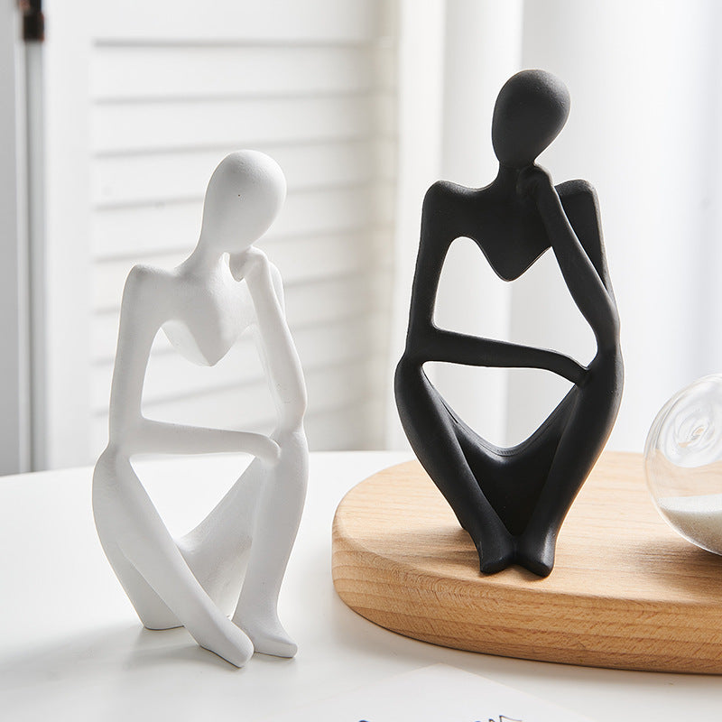 Minimalist Abstract Thinker Figurines – Modern Artistic Decor