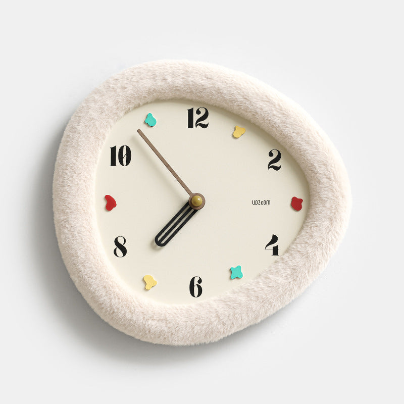 Cozy Fuzzy Wall Clock – Soft-Edged Modern Timepiece for Warm Interiors