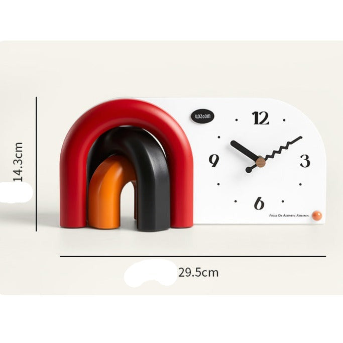 Colorful Arched Designer Clock – Perfect Desk Accent