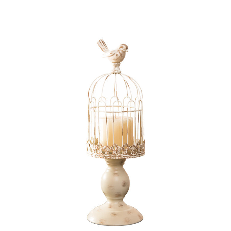 Vintage Birdcage Candle Holder – Elegant European Rustic Decor