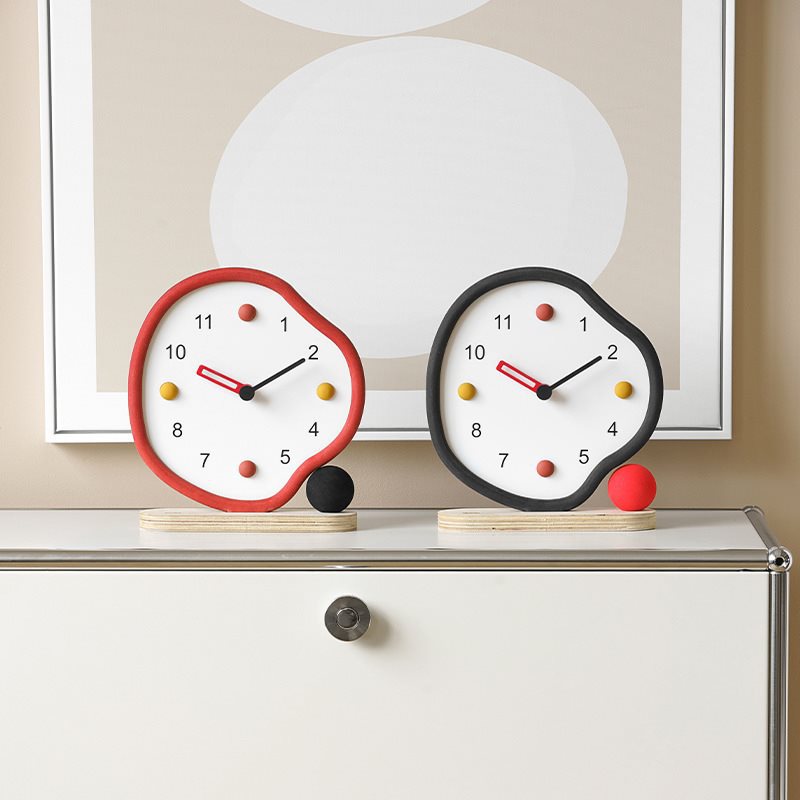 Orbit Accent Clock - Modern Artistic Design with Playful Colors