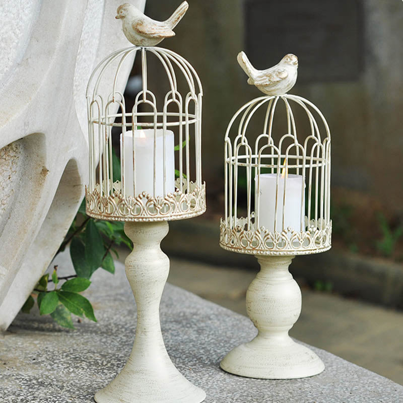 Vintage Birdcage Candle Holder – Elegant European Rustic Decor