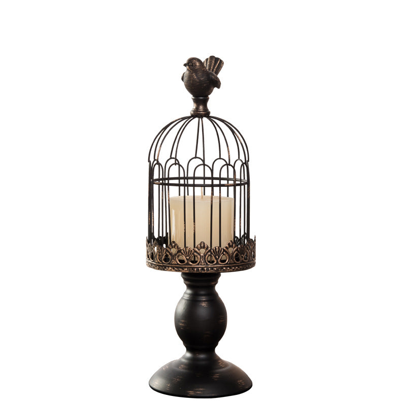 Vintage Birdcage Candle Holder – Elegant European Rustic Decor