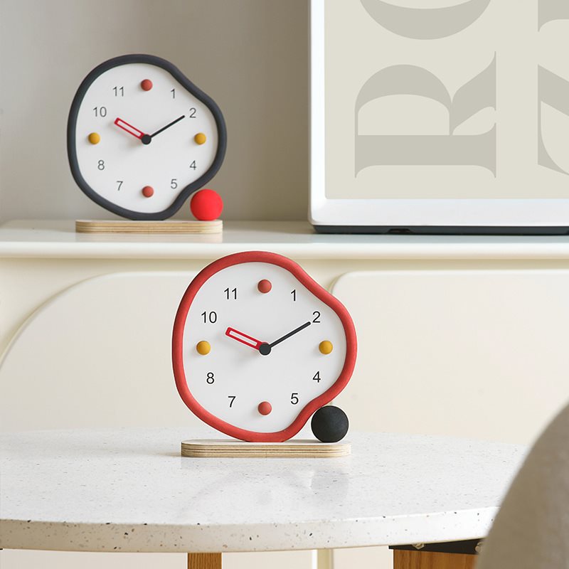 Orbit Accent Clock - Modern Artistic Design with Playful Colors