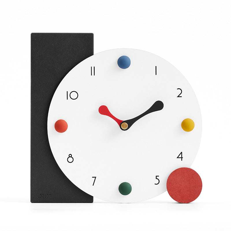 RetroPop Geometric Table Clock – Minimalist & Colorful Timepiece