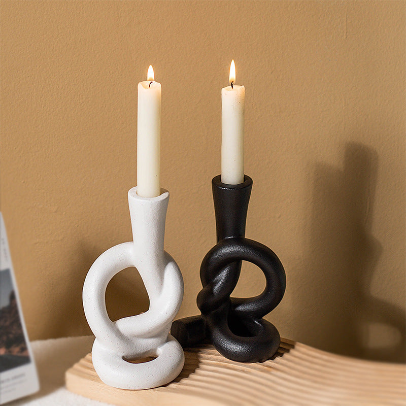 Modern Sculptural Knot Candle Holder – Minimalist Ceramic Decor