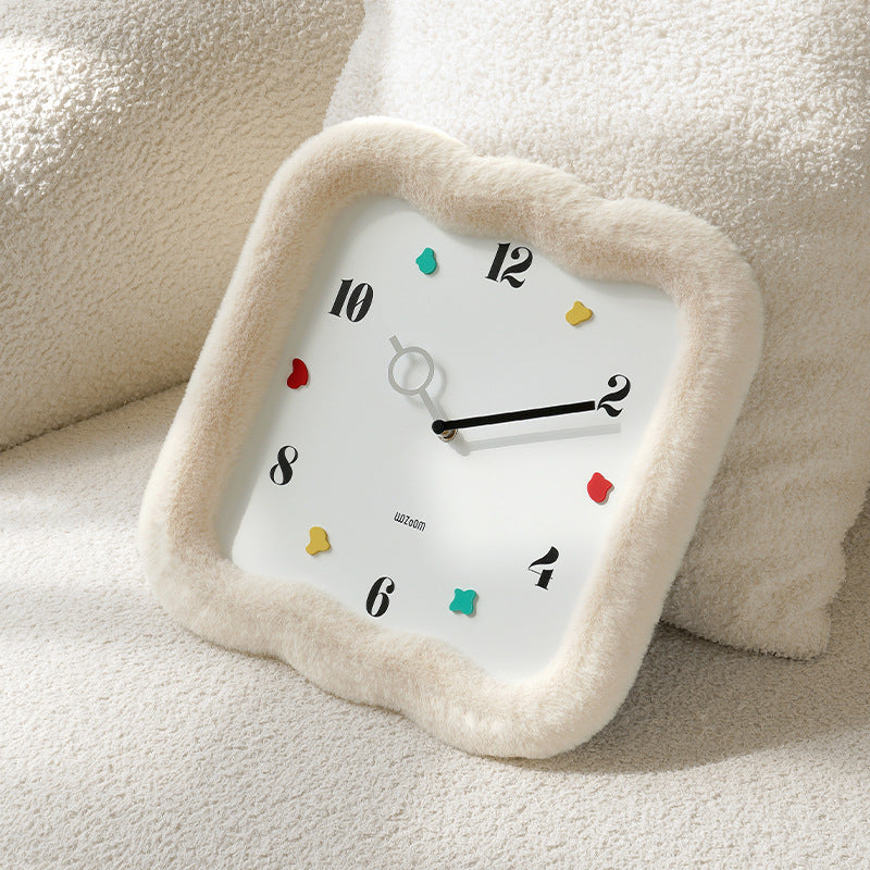 Cozy Fuzzy Wall Clock – Soft-Edged Modern Timepiece for Warm Interiors