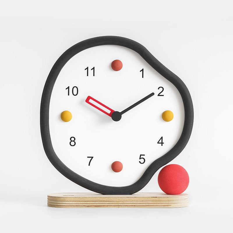 Orbit Accent Clock - Modern Artistic Design with Playful Colors