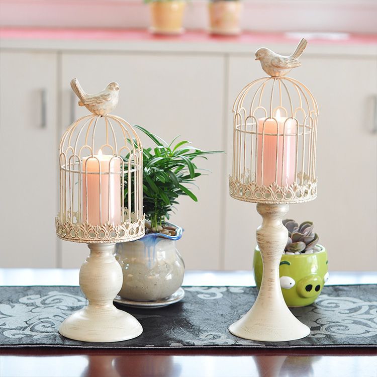 Vintage Birdcage Candle Holder – Elegant European Rustic Decor