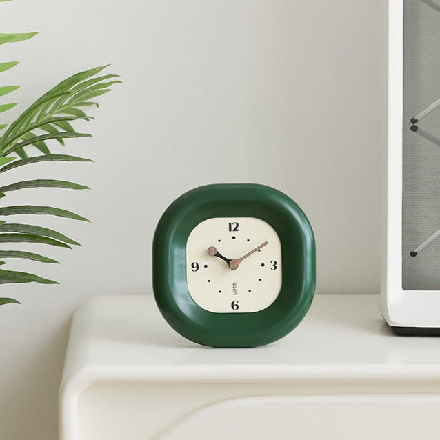 Classic Soft Touch Analog Clock – Stylish Desk Accent