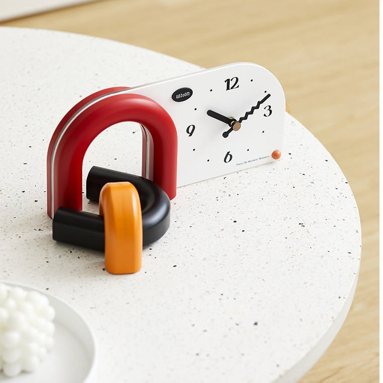 Colorful Arched Designer Clock – Perfect Desk Accent
